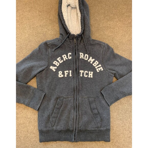 Abercrombie & Fitch Sherpa Lined Hoodie Mens M Vintage Y2K If Six Was Nine Style - Picture 1 of 8